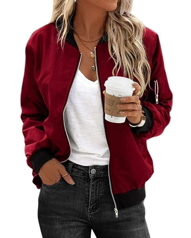 Laurel Ashbourne | Classic Army Green Bomber Jacket For Women
