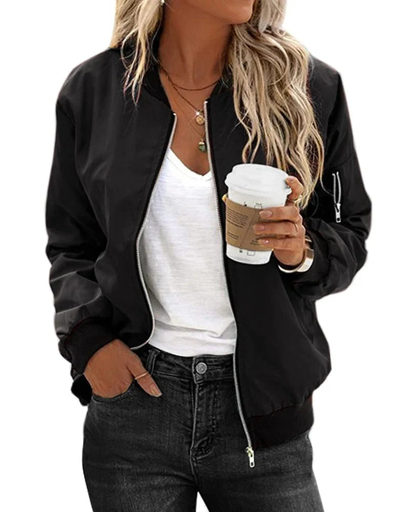 Laurel Ashbourne | Classic Army Green Bomber Jacket For Women