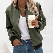 Laurel Ashbourne | Classic Army Green Bomber Jacket For Women