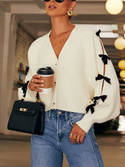 Anastasia Kelbourne | Bow Sleeve Knit Cardigan For Women