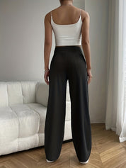 Vivienne Ashgrove | High Waist Wide Leg Corduroy Trousers For Women