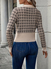 Diana Wrenthorpe | Houndstooth Cropped Cardigan For Women
