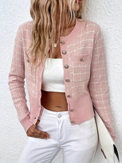 Diana Wrenthorpe | Houndstooth Cropped Cardigan For Women