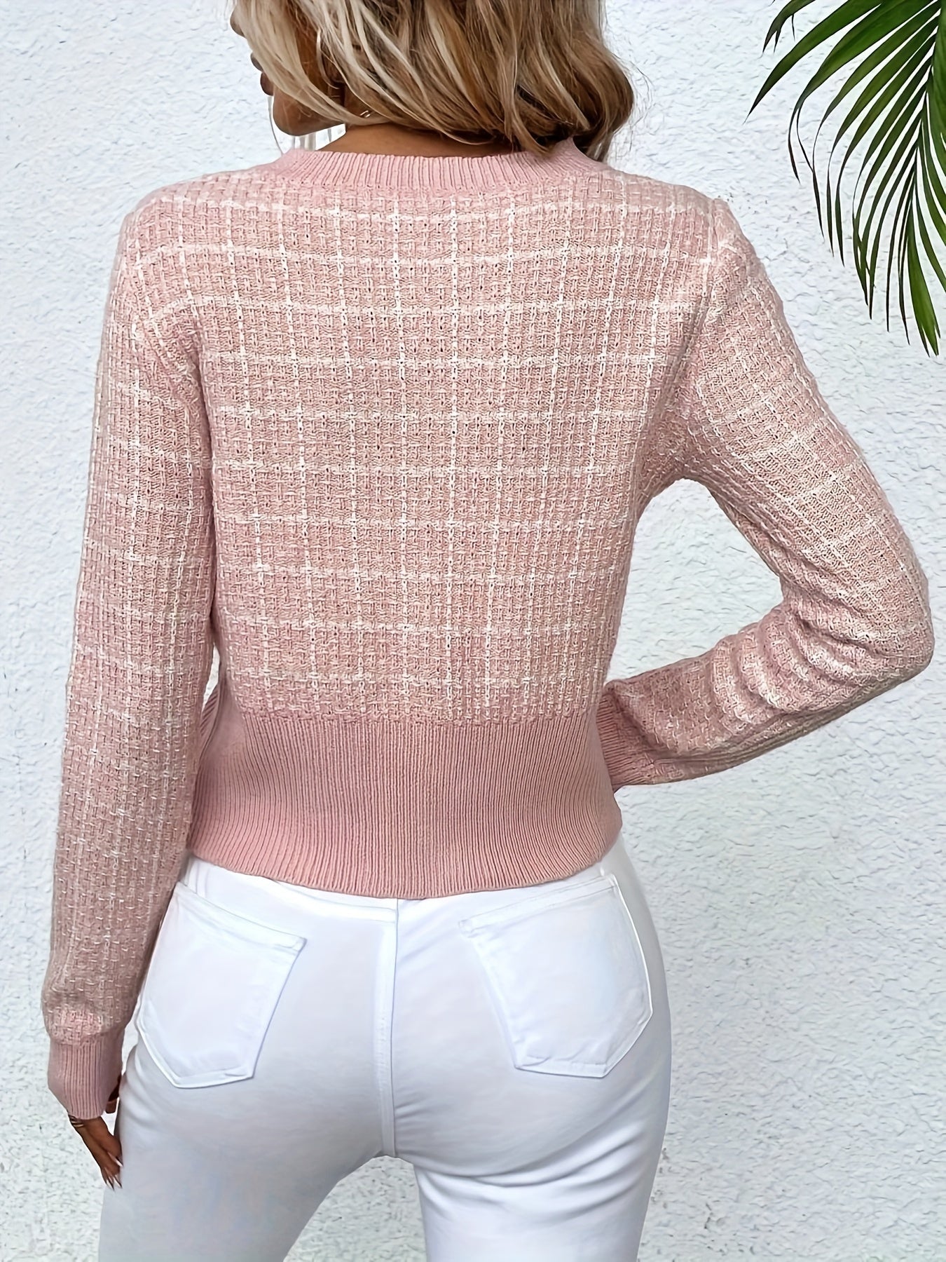 Diana Wrenthorpe | Houndstooth Cropped Cardigan For Women