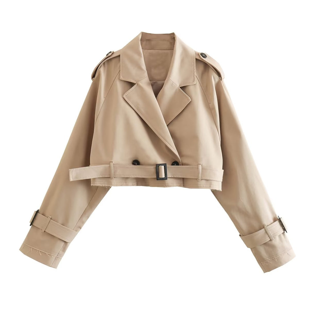 Sophia Dunleigh | Cropped Belted Trench Coat For Women