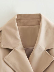 Sophia Dunleigh | Cropped Belted Trench Coat For Women