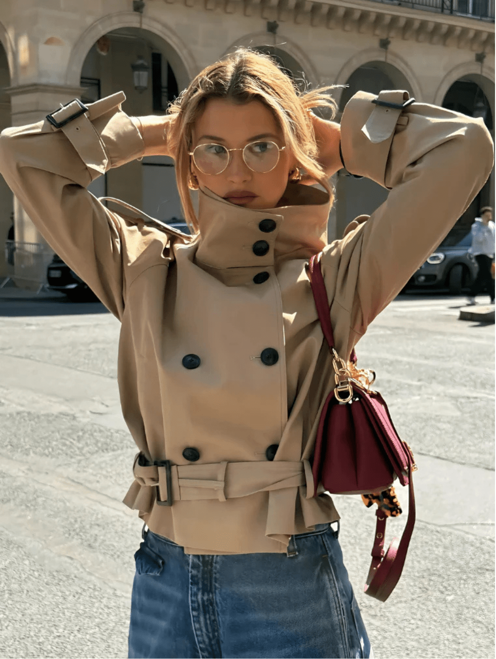 Georgette Winsmore | Cropped Belted Trench Jacket For Women
