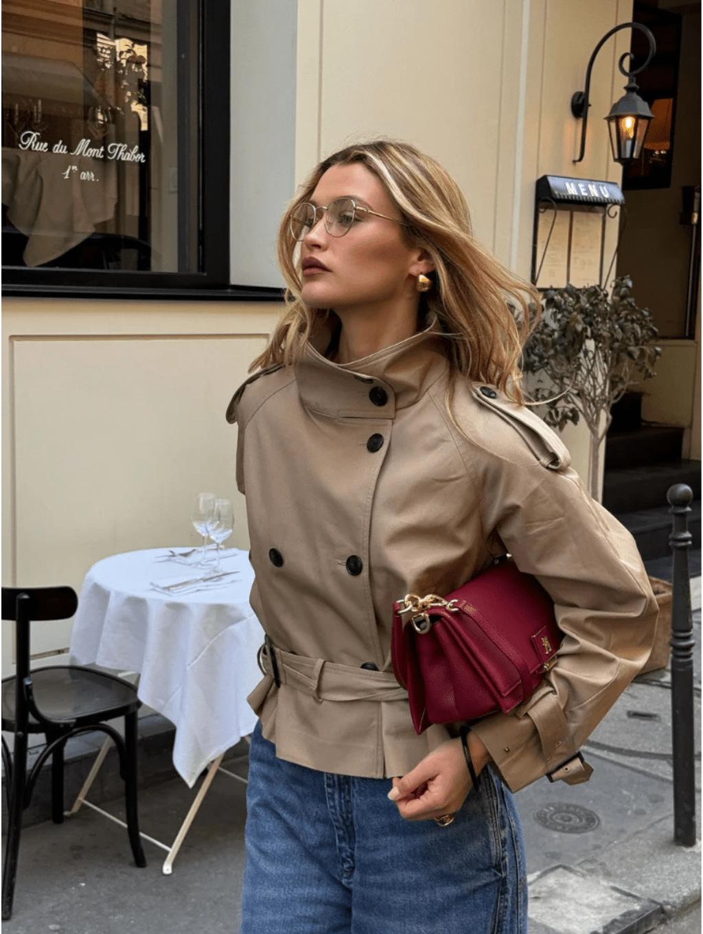 Georgette Winsmore | Cropped Belted Trench Jacket For Women