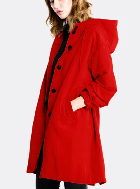 Celeste Rainford | Long Hooded Rain Jacket For Women