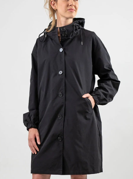 Celeste Rainford | Long Hooded Rain Jacket For Women