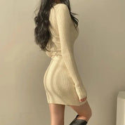Nadine Wescott | Ribbed Knit Long Sleeve Mini Dress For Women