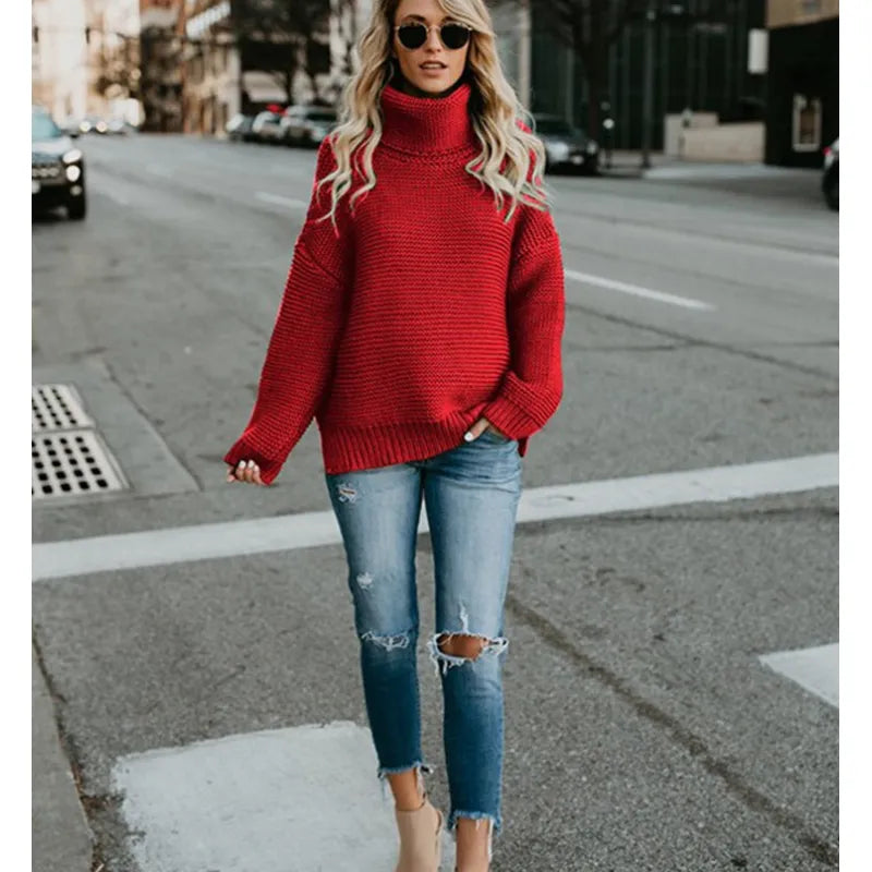 Harriet Coldwell | Chunky Turtleneck Knit Sweater For Women