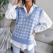Bridgette Fennimore | Argyle Knit Sweater Vest For Women