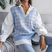 Bridgette Fennimore | Argyle Knit Sweater Vest For Women