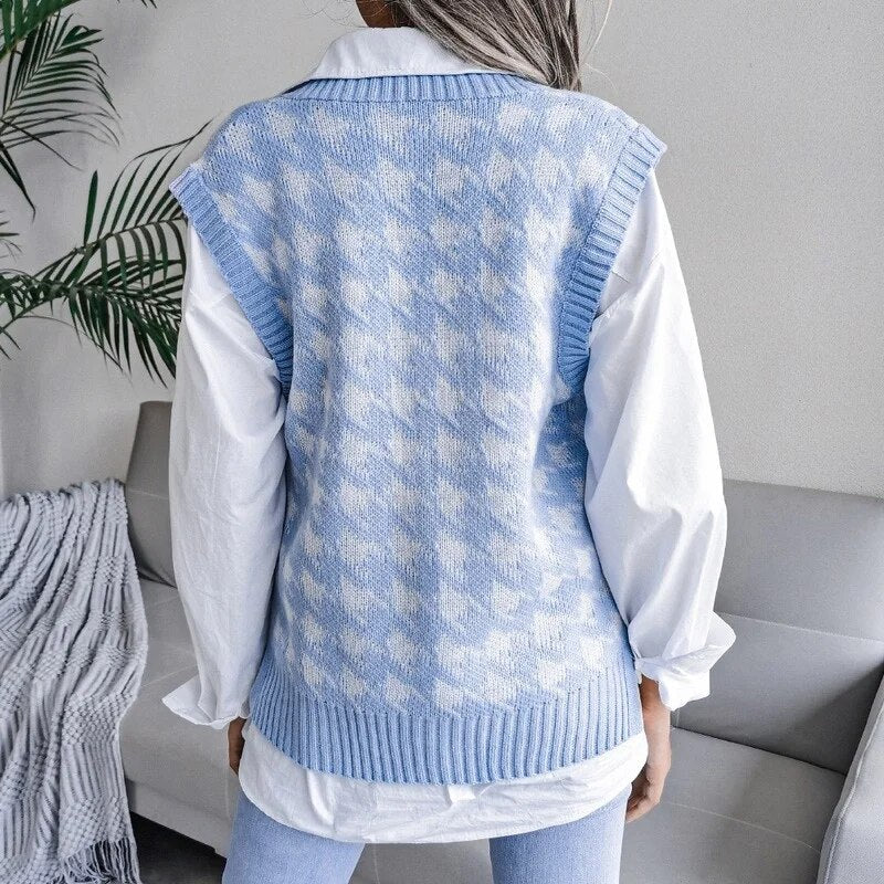 Bridgette Fennimore | Argyle Knit Sweater Vest For Women