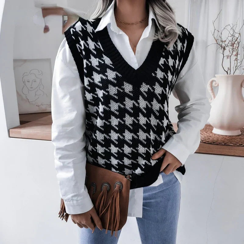 Bridgette Fennimore | Argyle Knit Sweater Vest For Women