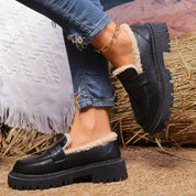 Vivienne Stoneham | Fur-Lined Platform Loafers For Women