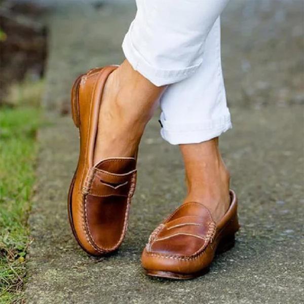 Henrietta Dunloch | Classic Leather Slip-On Loafers For Women
