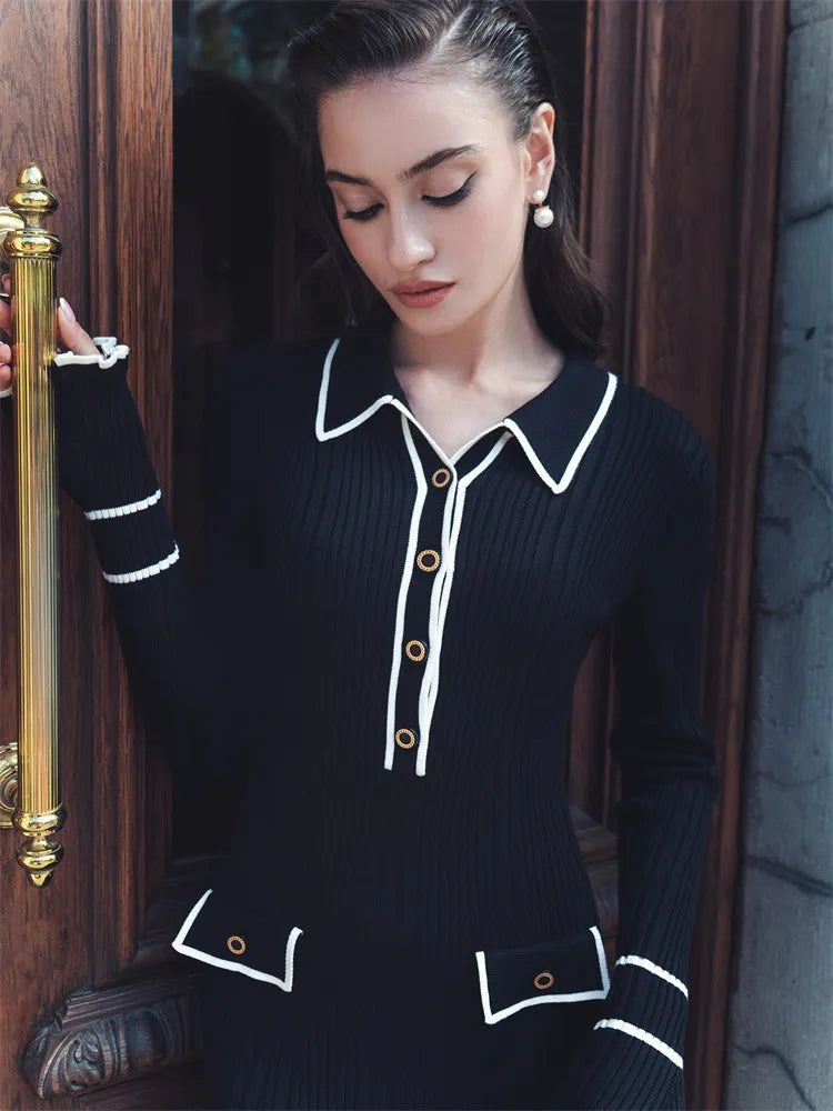 Vivienne Colworth | Ribbed Knit Long Sleeve Maxi Dress For Women