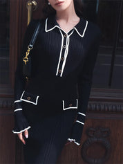 Vivienne Colworth | Ribbed Knit Long Sleeve Maxi Dress For Women