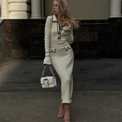 Vivienne Colworth | Ribbed Knit Long Sleeve Maxi Dress For Women
