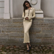 Vivienne Colworth | Ribbed Knit Long Sleeve Maxi Dress For Women