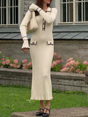 Vivienne Colworth | Ribbed Knit Long Sleeve Maxi Dress For Women