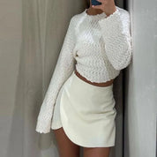Elara Voss | High Waist Asymmetric Mini Skirt For Women