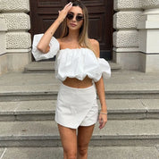 Elara Voss | High Waist Asymmetric Mini Skirt For Women