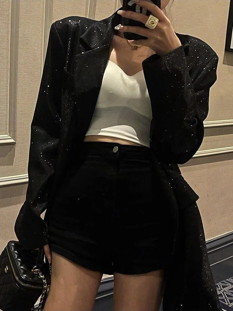 Odette Fairvale | Glitter Oversized Blazer For Women