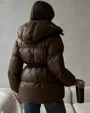 Harriet Elmsworth | Belted Puffer Jacket with Hood For Women