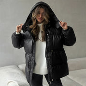 Harriet Elmsworth | Belted Puffer Jacket with Hood For Women