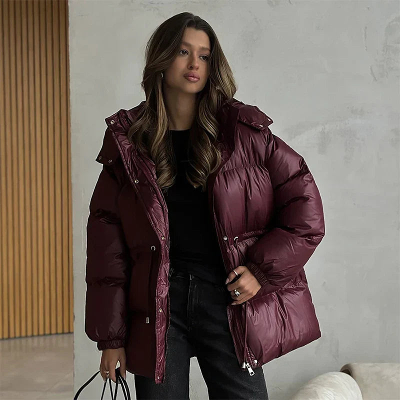 Harriet Elmsworth | Belted Puffer Jacket with Hood For Women