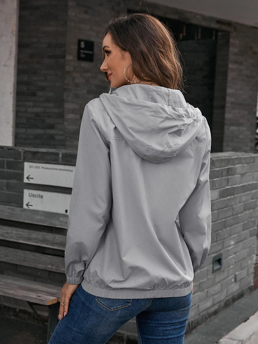 Diana Merrifield | Hooded Button-Front Rain Jacket For Women