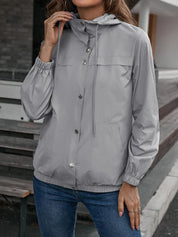 Diana Merrifield | Hooded Button-Front Rain Jacket For Women
