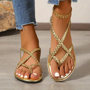 Lucille Ashgrove | Braided Strap Flat Sandals For Women