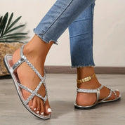 Lucille Ashgrove | Braided Strap Flat Sandals For Women