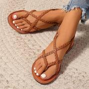 Lucille Ashgrove | Braided Strap Flat Sandals For Women