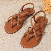 Lucille Ashgrove | Braided Strap Flat Sandals For Women