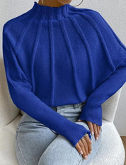 Annora Pelletier | Sunburst Mock Neck Knit Sweater For Women