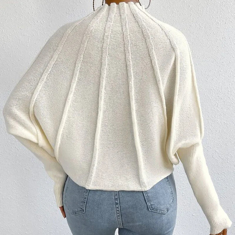 Annora Pelletier | Sunburst Mock Neck Knit Sweater For Women