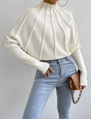 Annora Pelletier | Sunburst Mock Neck Knit Sweater For Women
