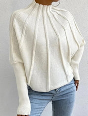 Annora Pelletier | Sunburst Mock Neck Knit Sweater For Women