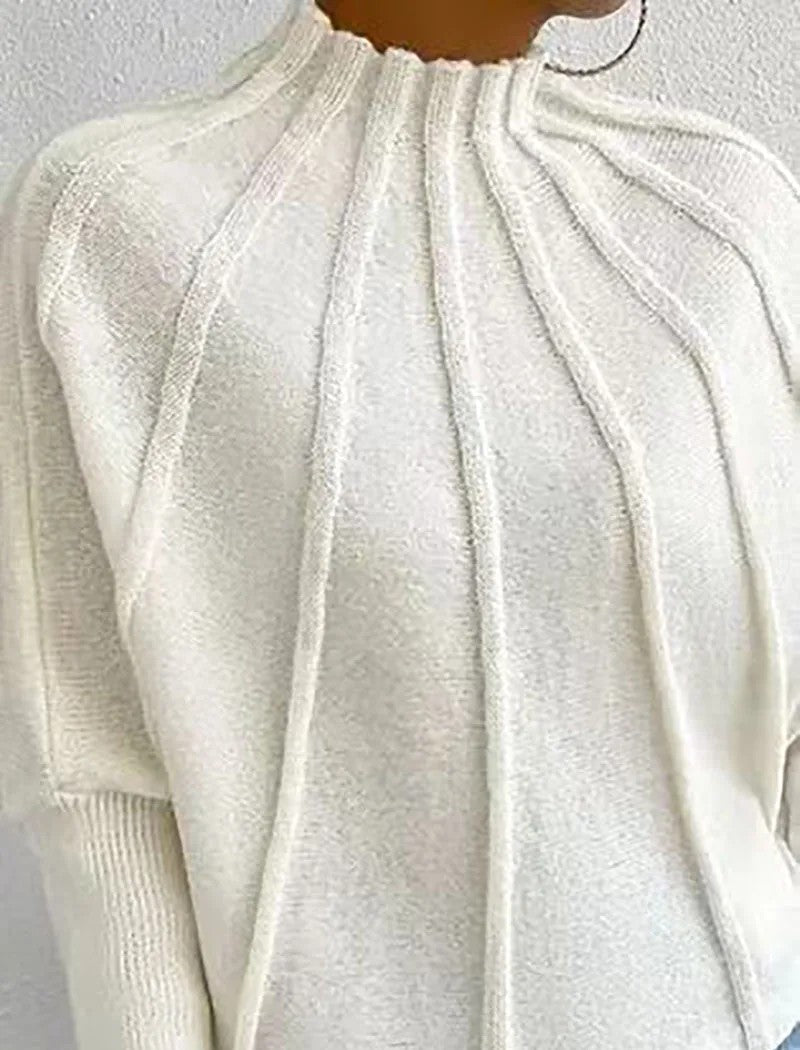 Annora Pelletier | Sunburst Mock Neck Knit Sweater For Women