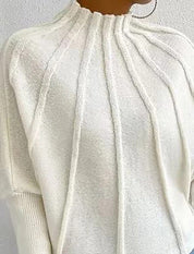 Annora Pelletier | Sunburst Mock Neck Knit Sweater For Women