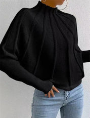 Annora Pelletier | Sunburst Mock Neck Knit Sweater For Women