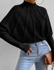 Annora Pelletier | Sunburst Mock Neck Knit Sweater For Women