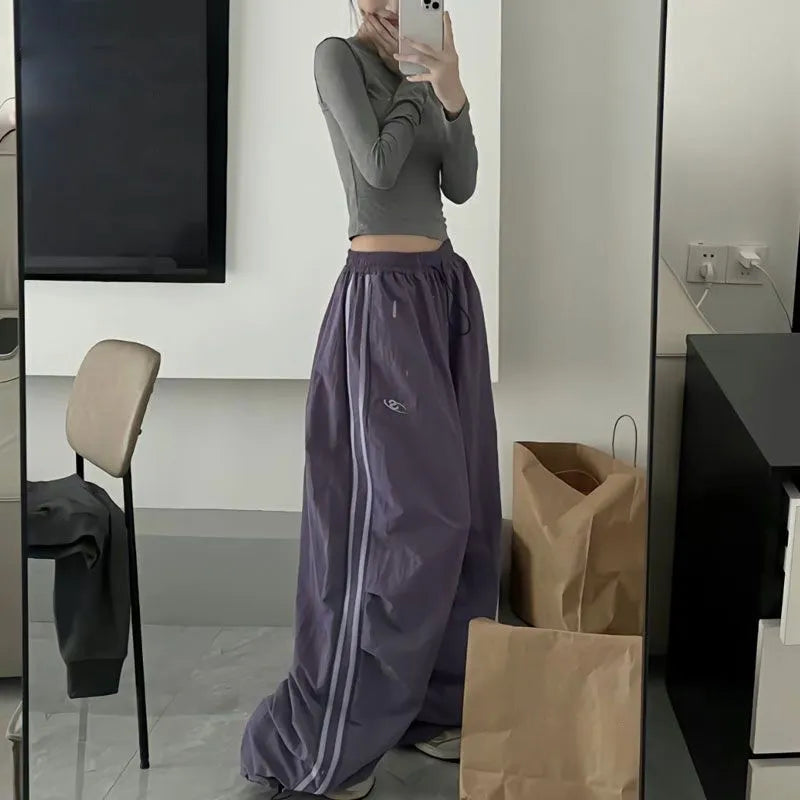 Penelope Stroud | Wide Leg Trackpants with Side Stripes For Women