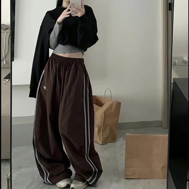 Penelope Stroud | Wide Leg Trackpants with Side Stripes For Women