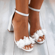 Seraphine Coldbrook | Floral Block Heel Wedding Sandals For Women